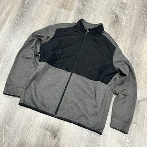 Callaway Jacket Weather Series Men's Large Gray Black Full Zip Lined Golf Jacket